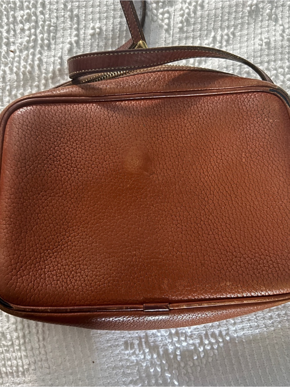 Vintage ‘90s Dooney & Bourke Crossbody Cognac Orange Brown Leather Purse - Picture 6 of 13